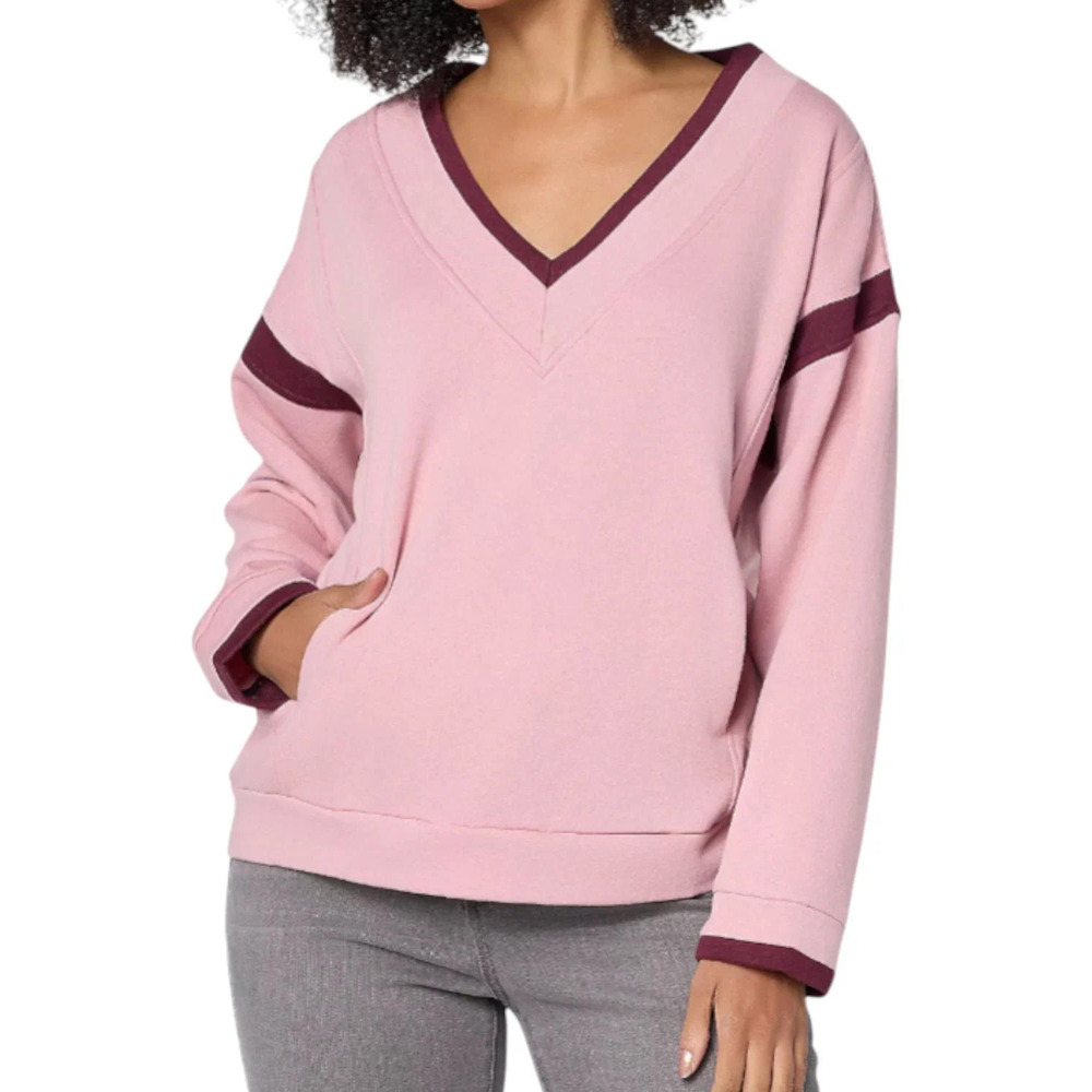 RM Studio x Rebecca Minkoff Women's Varsity V-Neck Sweatshirt Rose - Regular